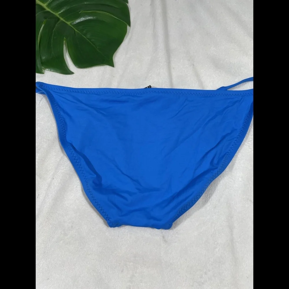 NEW $38 Becca Color Code Side Tie Bikini Bottoms in Blue‎ [SZ Medium ]